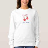 Sweatshirt | Kirschrote Kokette Schleife Süße Illu (Vorderseite)
