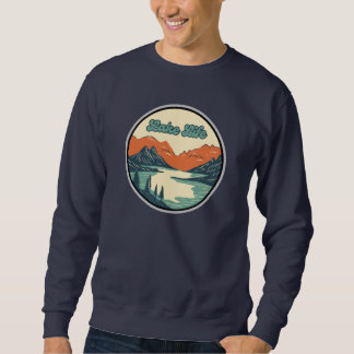 Sweatshirt - "Lake Life" mit Bergen