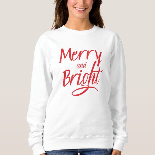 Sweatshirt : Merry and Bright (white) (Vorderseite)