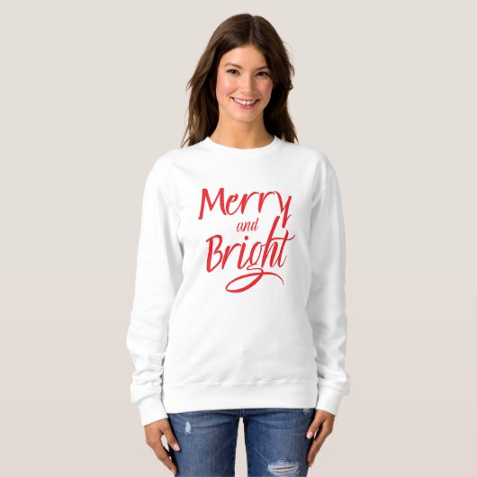 Sweatshirt : Merry and Bright (white) (Vorne ganz)