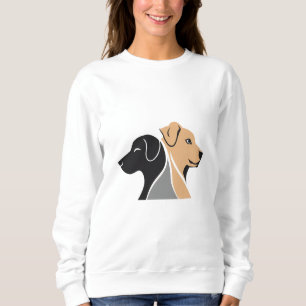 Sweatshirt mit Double Dog Grafik für Hunde Liebhab