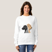 Sweatshirt mit Double Dog Grafik für Hunde Liebhab (Vorne ganz)