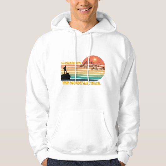 Sweatshirt mit Kapuze Retro Vintage "Wanderlust (Vorderseite)
