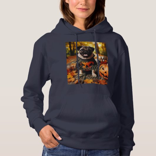 Sweatshirt mit Mops-Hund-Halloween (Vorderseite)
