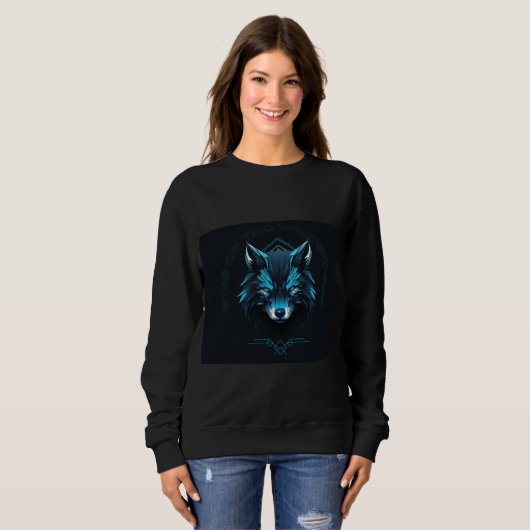 Sweatshirt mit Wolfdesign  (Vorne ganz)