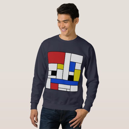 Sweatshirt Mondrian Linien-Männer (Vorne ganz)