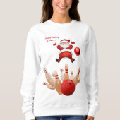 Sweatshirt Vintag Santa Bowling (Vorderseite)