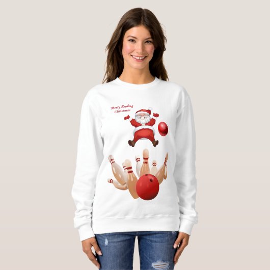 Sweatshirt Vintag Santa Bowling (Vorne ganz)