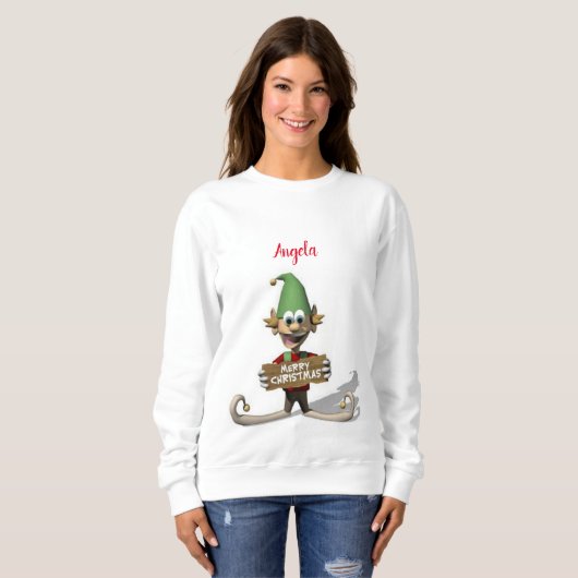 Sweatshirt Vintag Santa Elf (Vorne ganz)