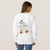 Sweatshirt Vintag Snowman in einer Kaffee-Tasse (Schwarz voll)