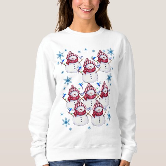 Sweatshirt, Vintager Schneemann des Weihnachtsmann Sweatshirt (Vorderseite)