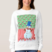 Sweatshirt, Vintager Schneemann des Weihnachtsmann Sweatshirt (Vorderseite)