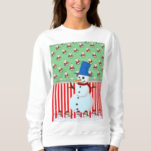 Sweatshirt, Vintager Schneemann des Weihnachtsmann Sweatshirt (Vorderseite)