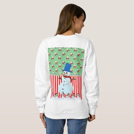 Sweatshirt, Vintager Schneemann des Weihnachtsmann Sweatshirt (Schwarz voll)