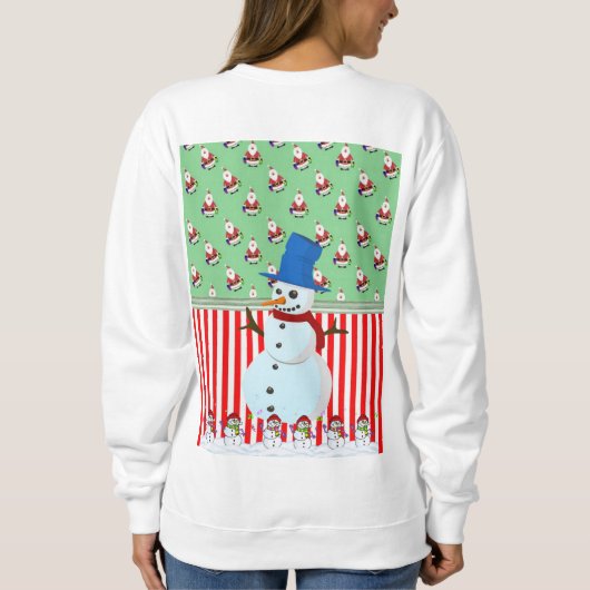 Sweatshirt, Vintager Schneemann des Weihnachtsmann Sweatshirt (Rückseite)