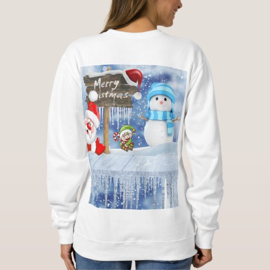 Sweatshirt, Vintager Schneemann des Weihnachtsmann Sweatshirt (Rückseite)