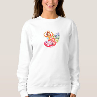 Sweatshirt Yoga Meditation Regenbogen Frau Silhoue