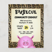 Sweaty Pink Cartoon Pig | Grill Flyer (Vorne)