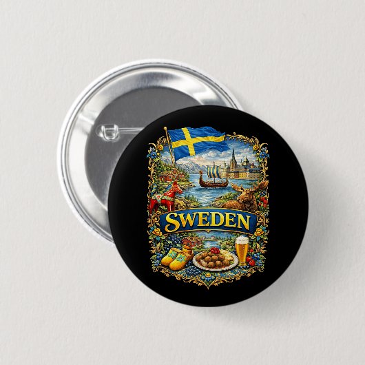 Sweden Button (Vorne & Hinten)