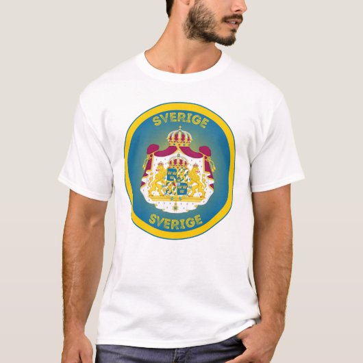 Sweden Coat of Arms Circle Shape T-Shirt (Vorderseite)