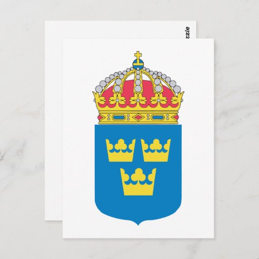 Sweden Coat of Arms Postkarte (Vorne/Hinten)