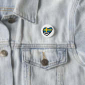 Sweden Country Code Flag Heart Pin Badge, SWE Button (Beispiel)