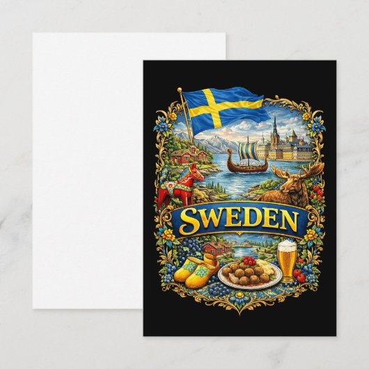 Sweden Dankeskarte (Vorne/Hinten)