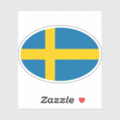 Sweden Flag Oval Aufkleber (Blatt)