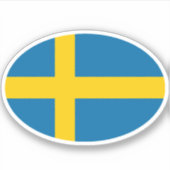 Sweden Flag Oval Aufkleber (Vorderseite)