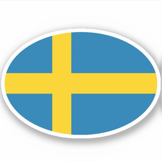 Sweden Flag Oval Aufkleber (Vorderseite)