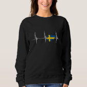 Sweden Flag Sverige Map Heartbeat EKG Pulse Swedis Sweatshirt (Vorderseite)