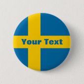 Sweden Flag Your Text Button (Vorderseite)