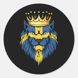 Sweden Lion King Flag Runder Aufkleber