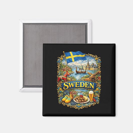 Sweden Magnet (Vorderseite/Rückseite)