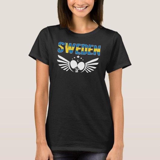 Sweden Table Tennis   Support Swedish Ping Pong Te T-Shirt (Vorderseite)