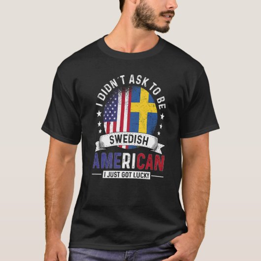 Swedish American Countries Flags Pride Country Swe T-Shirt (Vorderseite)
