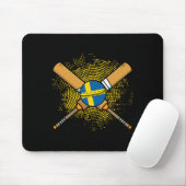 Swedish Cricket Racket And Ll Flag Of Sweden  Mousepad (Mit Mouse)
