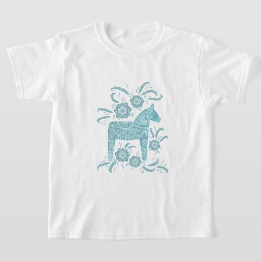 Swedish Dala Horse Aquamarin Green Viking T-Shirt (Ablage )