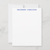 Swedish Dala Horse Blue and White Personalized Mitteilungskarte (Rückseite)