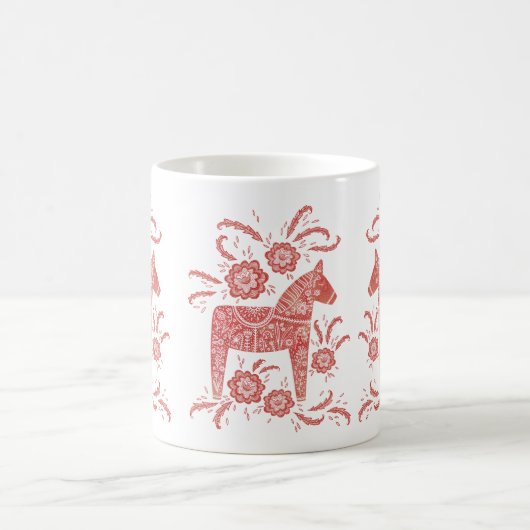 Swedish Dala Horse Red White Kaffeetasse (Mittel)