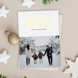 Swedish Dala Style Gold Foil Joy Holiday Card Folien Feiertagskarte