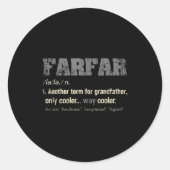 Swedish Farfar Funny Definition Grandpa Gift Runder Aufkleber (Vorderseite)