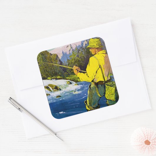 Swedish Fisherman Quadratischer Aufkleber (Umschlag)