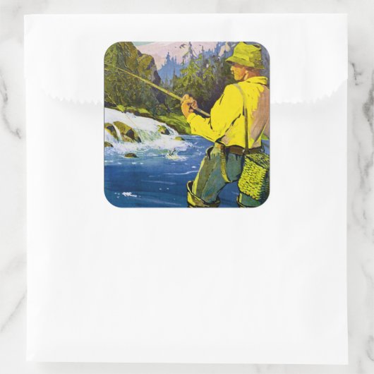 Swedish Fisherman Quadratischer Aufkleber (Tasche)