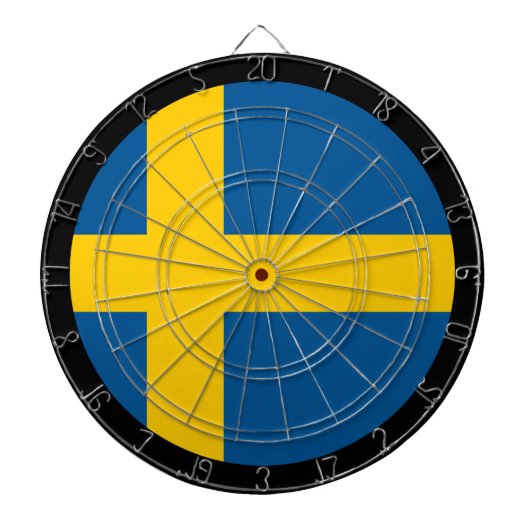 Swedish Flag Dartboard & darts / game board Dartscheibe (vorne)