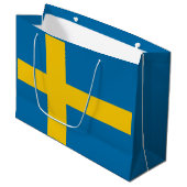Swedish Flag Große Geschenktüte (Vorderseite Schrägansicht)