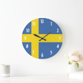 Swedish Flag Große Wanduhr (Zuhause)