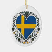 Swedish Flag Heart Christmas Ornament (Rechts)