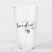 Swedish Flag Heart Design, Schweden Glas (Vorderseite)