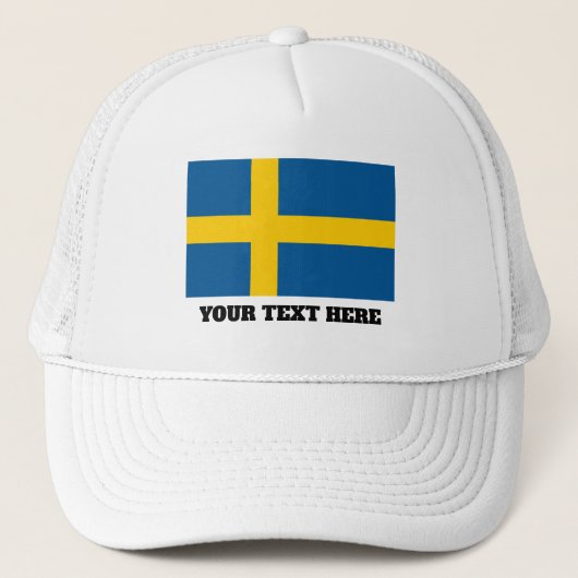 Swedish flag of Sweden custom trucker hat Truckerkappe (Vorderseite)